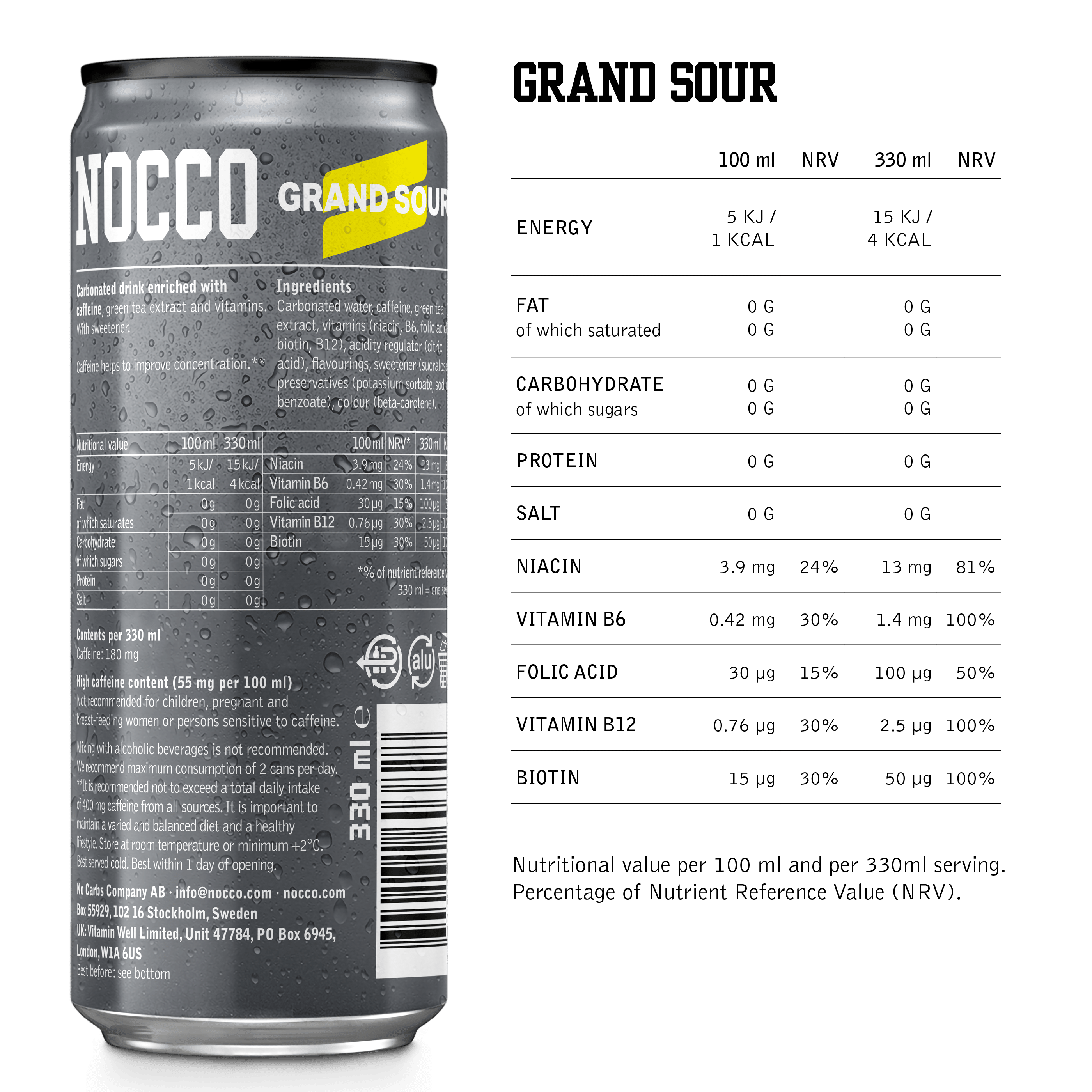 Nocco Grand Sour Nutrition